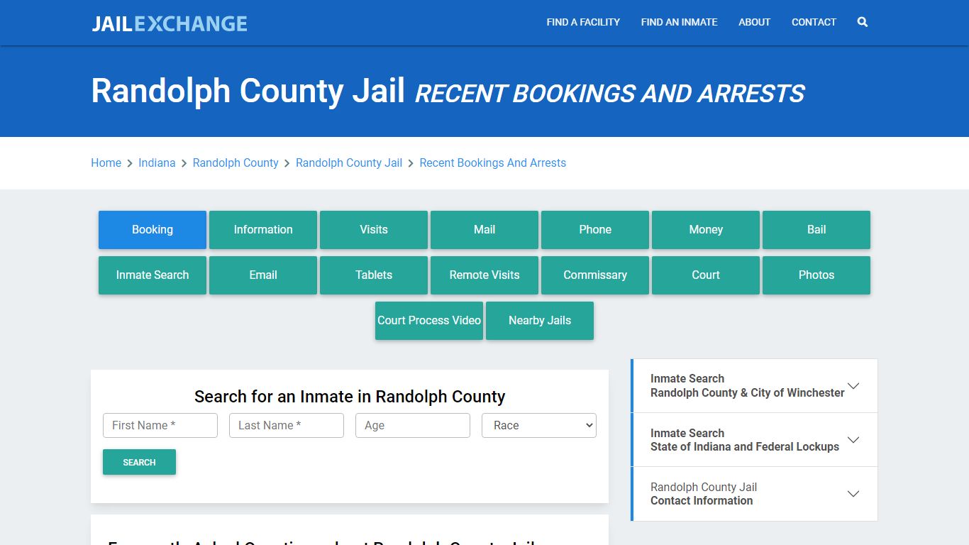 Randolph County Jail Recent Bookings And Arrests - Jail Exchange